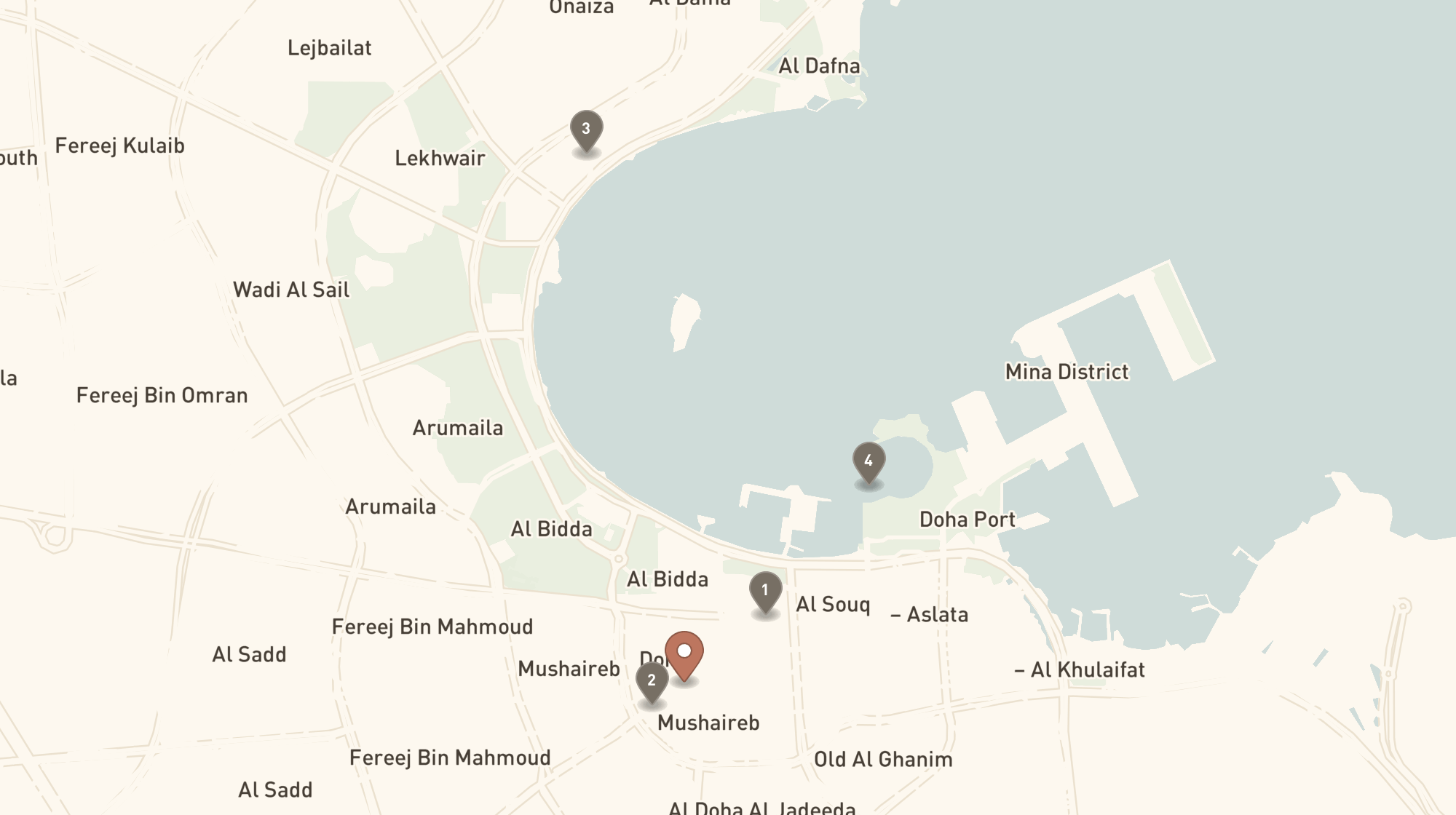 Map showing Park Hyatt Doha Review: A ridiculous Diplomatic Suite for a ridiculous price and nearby landmarks