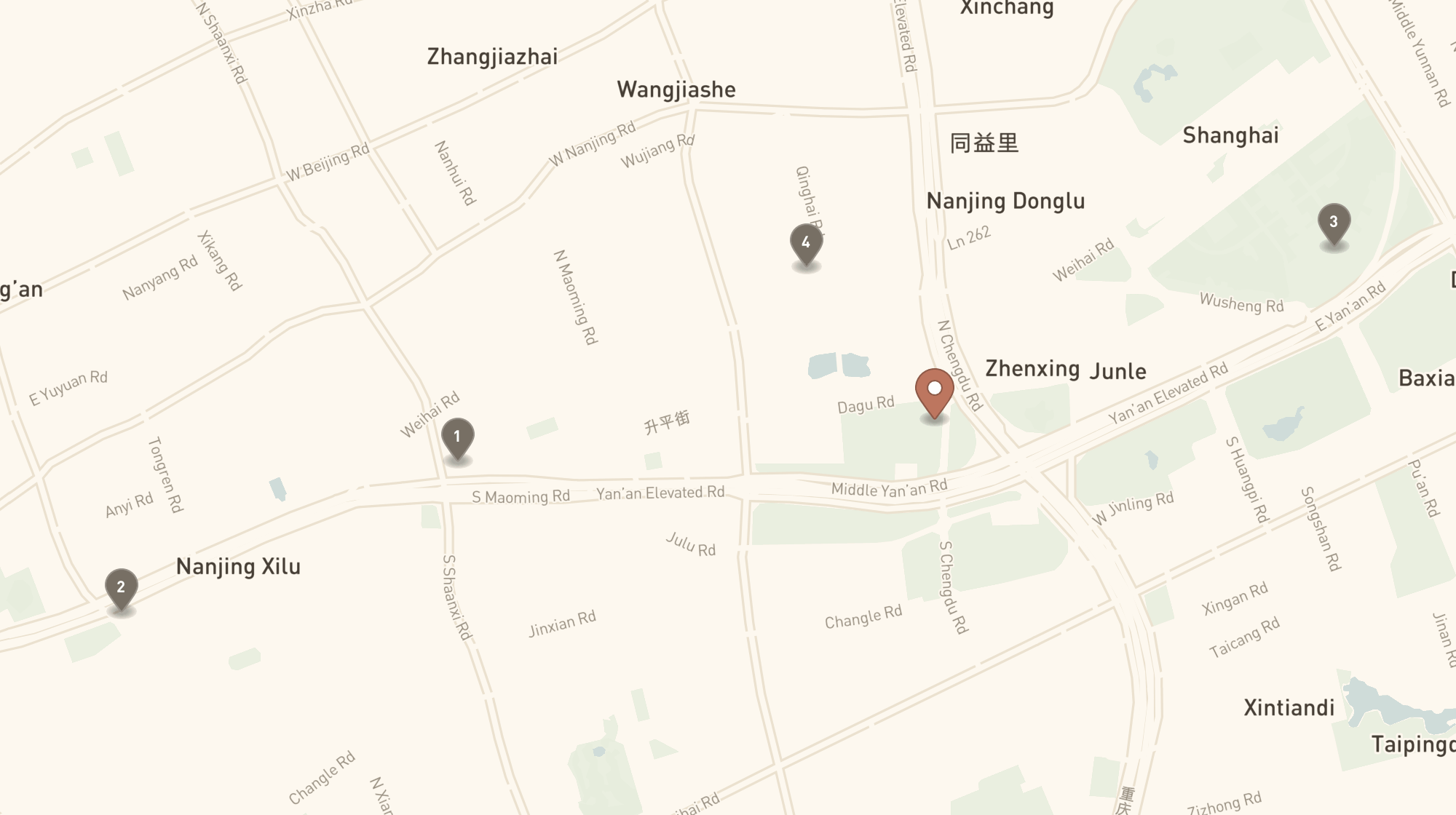 Map showing Alila Shanghai Review: The Room Was Good Enough to Give Up the Bund View and nearby landmarks